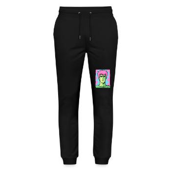 Helle Farben: Lee der Karate Bruce - Stanley/Stella Unisex Bio Jogginghose Mover  - Schwarz - Vorne - Marisol (170cm) & Nik (191cm)