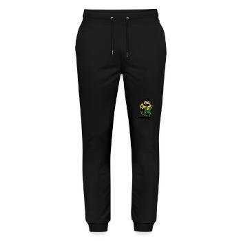 Buddy, the king of the moped scooter, biker - Stanley/Stella Mover Unisex Organic Jogging Trousers - black - Front - Marisol (170cm) & Nik (191cm)