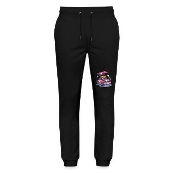 Rugged Cartoon JDM Pirate Street Racer - Stanley/Stella Mover Unisex Organic Jogging Trousers - black - Front - Marisol (170cm) & Nik (191cm)