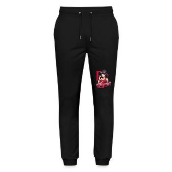 D pour Initial : Anime rétro vintage japonais JDM - Pantalon de jogging bio MOVER Stanley/Stella unisexe - noir - Devant - Marisol (170cm) & Nik (191cm)