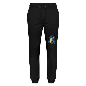 The sky is starry and a meerkat - Stanley/Stella Mover Unisex Organic Jogging Trousers - black - Front - Marisol (170cm) & Nik (191cm)