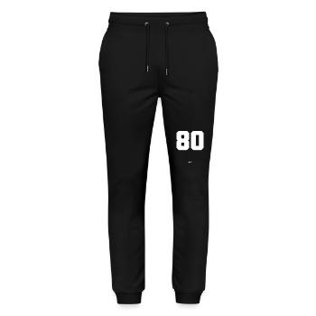 Numéro 80 - Pantalon de jogging bio MOVER Stanley/Stella unisexe - noir - Devant - Marisol (170cm) & Nik (191cm)