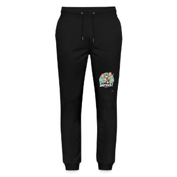 Mungo Nagetier Ratte: Servus! - Stanley/Stella Unisex Bio Jogginghose Mover  - Schwarz - Vorne - Marisol (170cm) & Nik (191cm)