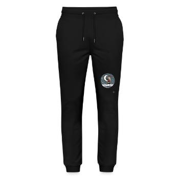Schläfriger Nussknacker mit Mond und Sternen - Stanley/Stella Unisex Bio Jogginghose Mover  - Schwarz - Vorne - Marisol (170cm) & Nik (191cm)