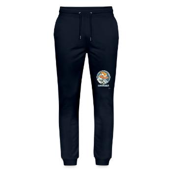 Funny sushi fish surfing on a wave - Stanley/Stella Mover Unisex Organic Jogging Trousers - navy - Front - Marisol (170cm) & Nik (191cm)