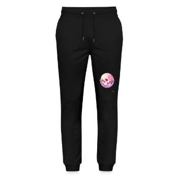 Musical notes and a relaxed cute skull - Stanley/Stella Mover Unisex Organic Jogging Trousers - black - Front - Marisol (170cm) & Nik (191cm)