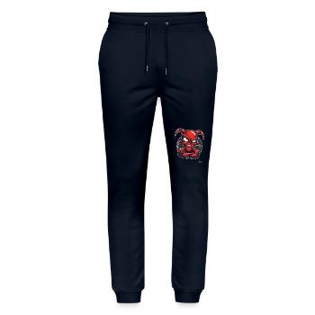 Little Demon: The Devil Has Had Enough - Stanley/Stella Mover Unisex Organic Jogging Trousers - navy - Front - Marisol (170cm) & Nik (191cm)