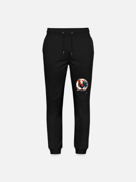 Strong, cool and proud rooster - Stanley/Stella Mover Unisex Organic Jogging Trousers - black