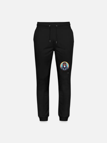 hip hipster gym headphones monkey - Stanley/Stella Mover Unisex Organic Jogging Trousers - black