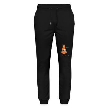 boring, no, cool funny monster - Stanley/Stella Mover Unisex Organic Jogging Trousers - black - Front - Marisol (170cm) & Nik (191cm)