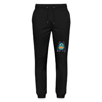 Funny, simple, cheerful monster - Stanley/Stella Mover Unisex Organic Jogging Trousers - black - Front - Marisol (170cm) & Nik (191cm)