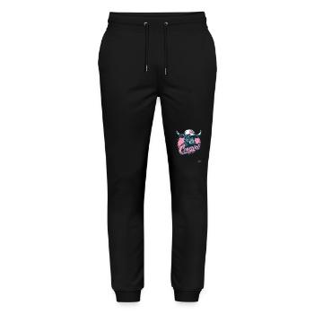 Die Kuh mit dem Baseballkappe - Stanley/Stella Unisex Bio Jogginghose Mover  - Schwarz - Vorne - Marisol (170cm) & Nik (191cm)
