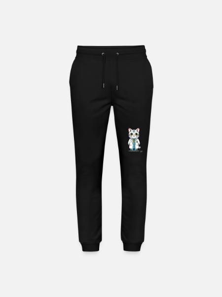 The cute, funny and clueless cat doctor - Stanley/Stella Mover Unisex Organic Jogging Trousers - black
