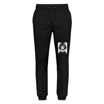 The cartoon girl with visions - Stanley/Stella Mover Unisex Organic Jogging Trousers - black - Front - Marisol (170cm) & Nik (191cm)