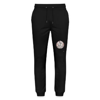 Tai-Chi-Meditation Katze - Stanley/Stella Unisex Bio Jogginghose Mover  - Schwarz - Vorne - Marisol (170cm) & Nik (191cm)