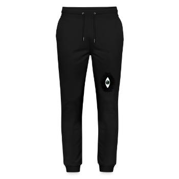 Glücksamulett Auge psychedelisch grün vertikal - Stanley/Stella Unisex Bio Jogginghose Mover  - Schwarz - Vorne - Marisol (170cm) & Nik (191cm)