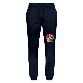 Monkey-strong aggressive fashion! Wi-Fi Rage Gorilla - Stanley/Stella Mover Unisex Organic Jogging Trousers - navy - Front - Marisol (170cm) & Nik (191cm)