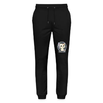 Neko Chef – Cheeky Cat with Chef's Knife - Stanley/Stella Mover Unisex Organic Jogging Trousers - black - Front - Marisol (170cm) & Nik (191cm)