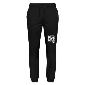 Lustiger Koala mit Fresse halten Spruch - Stanley/Stella Unisex Bio Jogginghose Mover  - Schwarz - Vorne - Marisol (170cm) & Nik (191cm)