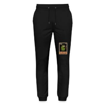Green pig with view stamps style disgusting - Stanley/Stella Mover Unisex Organic Jogging Trousers - black - Front - Marisol (170cm) & Nik (191cm)