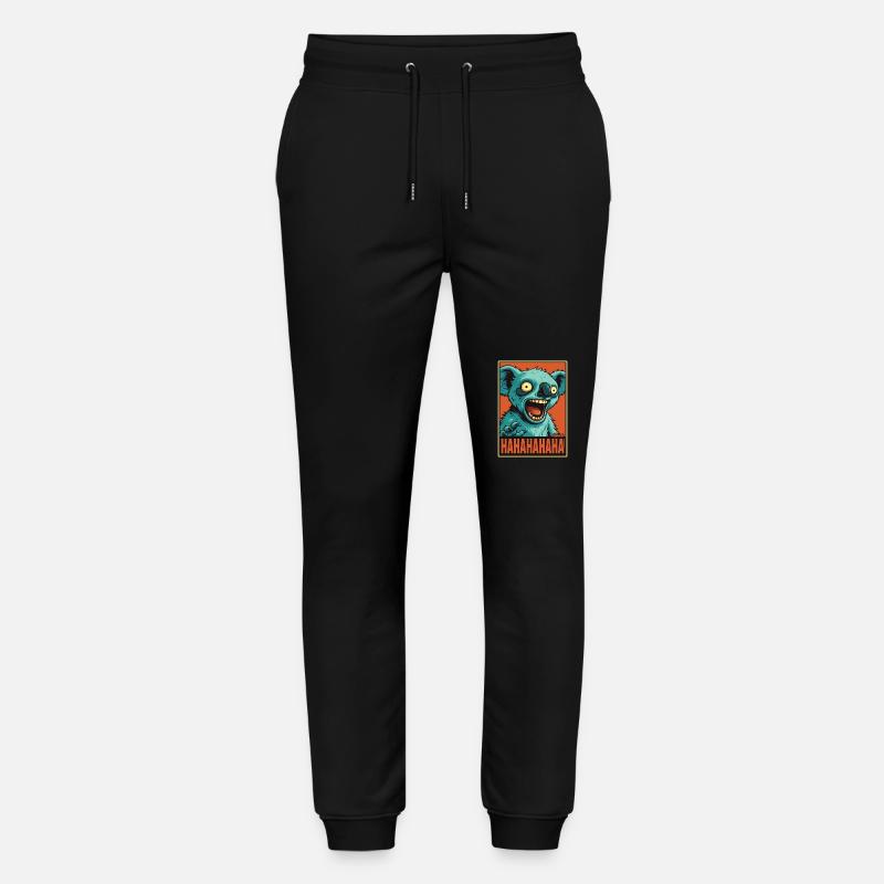 Screaming Laughing Comic Koala - Stanley/Stella Mover Unisex Organic Jogging Trousers - black