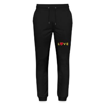 AIMEZ le design avec le cœur - Pantalon de jogging bio MOVER Stanley/Stella unisexe - noir - Devant - Marisol (170cm) & Nik (191cm)