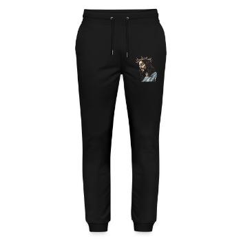 SAUVEUR JÉSUS COURONNE D’ÉPINES - Pantalon de jogging bio MOVER Stanley/Stella unisexe - noir - Devant - Marisol (170cm) & Nik (191cm)
