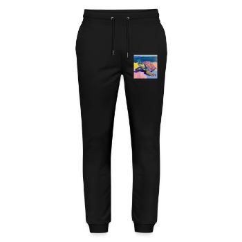 schildkröte, bunt, tier, geschenk, geschenkidee - Stanley/Stella Unisex Bio Jogginghose Mover  - Schwarz - Vorne - Marisol (170cm) & Nik (191cm)