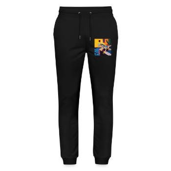gecko, echsen, bunt, tier, geschenk, geschenkidee - Stanley/Stella Unisex Bio Jogginghose Mover  - Schwarz - Vorne - Marisol (170cm) & Nik (191cm)