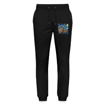 Ocelot, Lynx, Van Gogh, Nuit étoilée - Pantalon de jogging bio MOVER Stanley/Stella unisexe - noir - Devant - Marisol (170cm) & Nik (191cm)