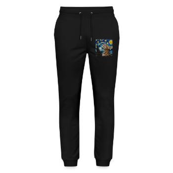Ocelot, Lynx, Van Gogh, Nuit étoilée - Pantalon de jogging bio MOVER Stanley/Stella unisexe - noir - Devant - Marisol (170cm) & Nik (191cm)