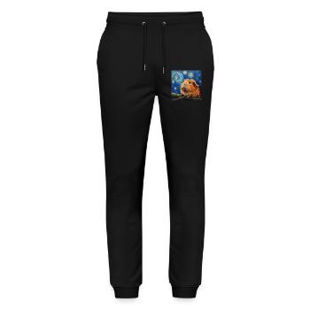 Guinea Pig, Animal, Van Gogh, Starry Night - Stanley/Stella Mover Unisex Organic Jogging Trousers - black - Front - Marisol (170cm) & Nik (191cm)