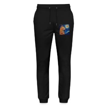 Cat, Cat Motif - Stanley/Stella Mover Unisex Organic Jogging Trousers - black - Front - Marisol (170cm) & Nik (191cm)