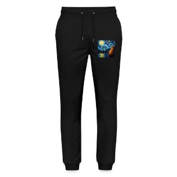 Cat, Cat Motif - Stanley/Stella Mover Unisex Organic Jogging Trousers - black - Front - Marisol (170cm) & Nik (191cm)