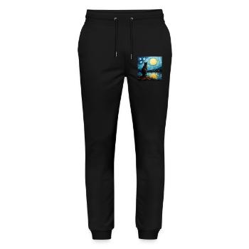 Cat, Cat Motif - Stanley/Stella Mover Unisex Organic Jogging Trousers - black - Front - Marisol (170cm) & Nik (191cm)