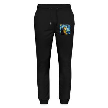 Cat, Cat Motif - Stanley/Stella Mover Unisex Organic Jogging Trousers - black - Front - Marisol (170cm) & Nik (191cm)