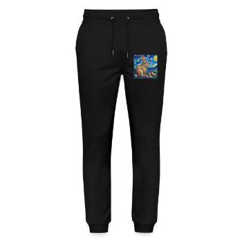 Osterhase, Ostern, Hase, frohe ostern, ostereier - Stanley/Stella Unisex Bio Jogginghose Mover  - Schwarz - Vorne - Marisol (170cm) & Nik (191cm)