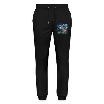 Osterhase, Ostern, Hase, frohe ostern, ostereier - Stanley/Stella Unisex Bio Jogginghose Mover  - Schwarz - Vorne - Marisol (170cm) & Nik (191cm)