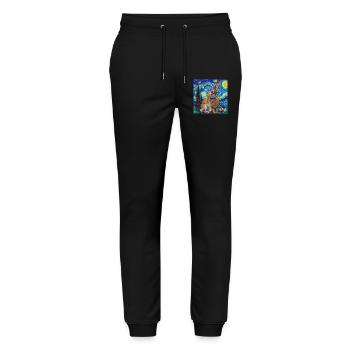 easter bunny, easter, bunny, happy easter, easter eggs - Stanley/Stella Mover Unisex Organic Jogging Trousers - black - Front - Marisol (170cm) & Nik (191cm)