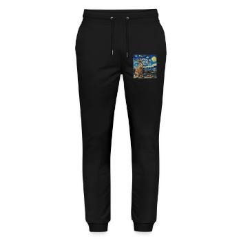 Osterhase, Ostern, Hase, frohe ostern, ostereier - Stanley/Stella Unisex Bio Jogginghose Mover  - Schwarz - Vorne - Marisol (170cm) & Nik (191cm)