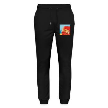 Katze, katzenmotiv, popart, geschenk, geschenkidee - Stanley/Stella Unisex Bio Jogginghose Mover  - Schwarz - Vorne - Marisol (170cm) & Nik (191cm)