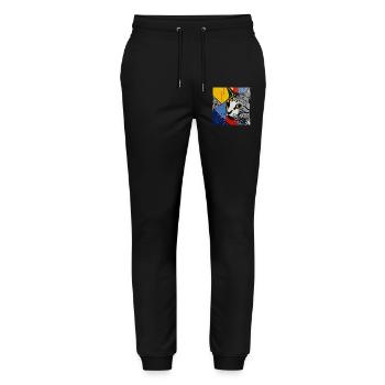 Cat, Cat Motif - Stanley/Stella Mover Unisex Organic Jogging Trousers - black - Front - Marisol (170cm) & Nik (191cm)