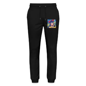 anime, mädchen, retro, waifu, japan, 60s - Stanley/Stella Unisex Bio Jogginghose Mover  - Schwarz - Vorne - Marisol (170cm) & Nik (191cm)