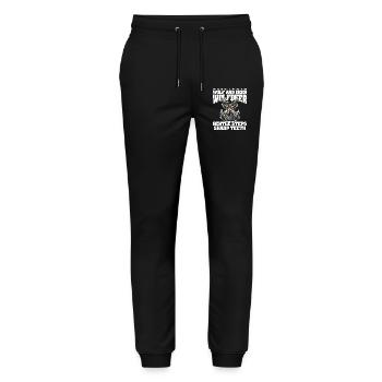 GENTLE STEPS SHARP TEETH - WOLF AND DEER - Stanley/Stella Mover Unisex Organic Jogging Trousers - black - Front - Marisol (170cm) & Nik (191cm)