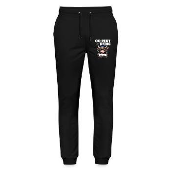 OX PERT DARIN, GROSSARTIG ZU SEIN - Stanley/Stella Unisex Bio Jogginghose Mover  - Schwarz - Vorne - Marisol (170cm) & Nik (191cm)