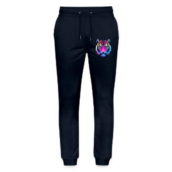 Neon Tiger - Stanley/Stella Mover Unisex Organic Jogging Trousers - navy - Front - Marisol (170cm) & Nik (191cm)