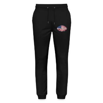 American Football United States Flag - Stanley/Stella Mover Unisex Organic Jogging Trousers - black - Front - Marisol (170cm) & Nik (191cm)