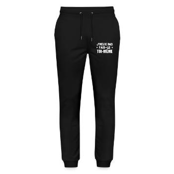 j'peux pas fais-le toi-même - Pantalon de jogging bio MOVER Stanley/Stella unisexe - noir - Devant - Marisol (170cm) & Nik (191cm)
