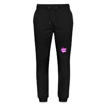 LUCKY MOM Mother's Day Mother's Happiness Mom used look 80s - Stanley/Stella Mover Unisex Organic Jogging Trousers - black - Front - Marisol (170cm) & Nik (191cm)