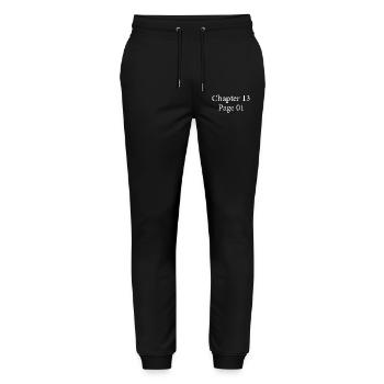 Chapter 13 Page 1 | 13th Anniversary 13th Year Gift - Stanley/Stella Mover Unisex Organic Jogging Trousers - black - Front - Marisol (170cm) & Nik (191cm)